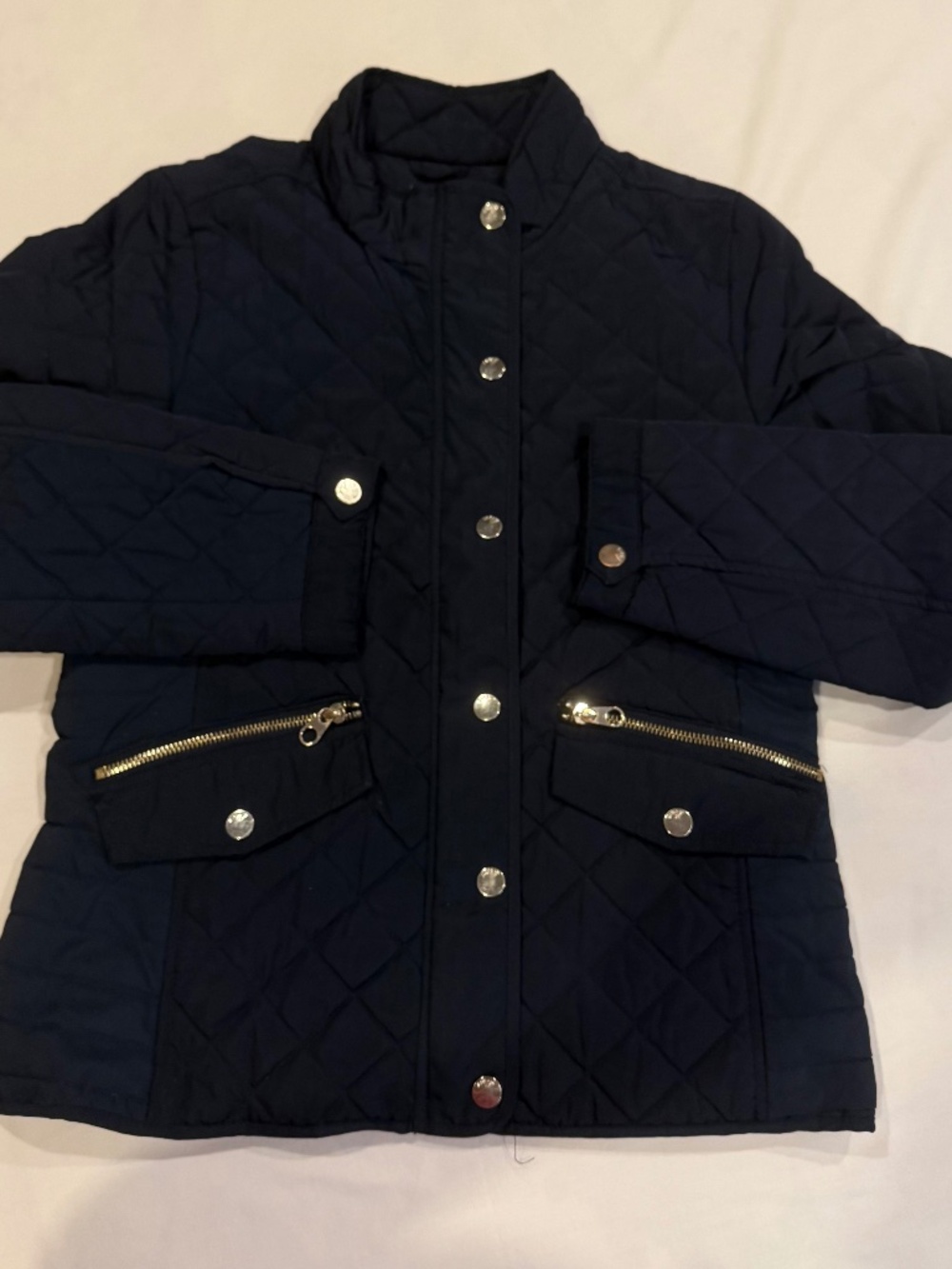 Zara girls navy blue quilted jacket size 11-12